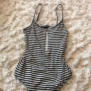 Striped zip up bodysuit!!